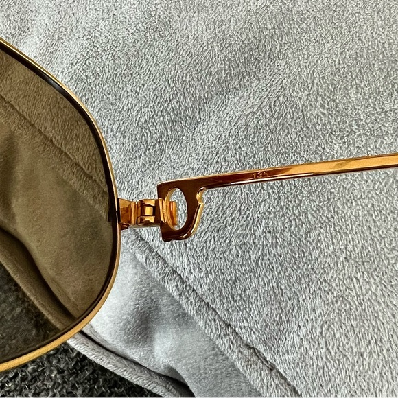 (SOLD)Rare Cartier Santos 24K Gold-plated Aviator Sunglasses (Vintage) - Picture 7 of 16
